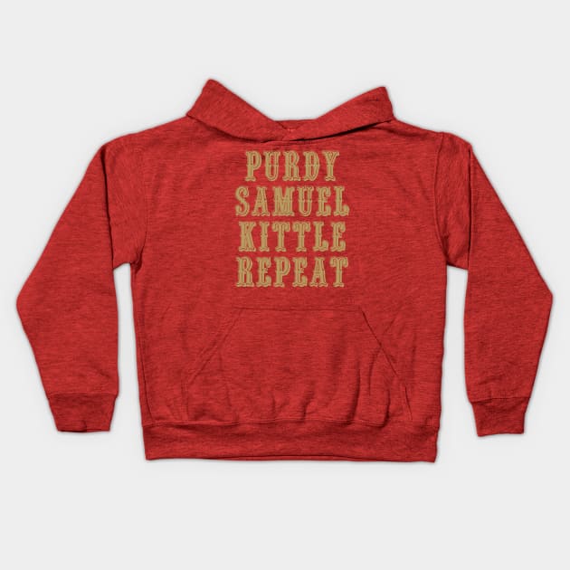 Purdy Samuel Kittle Repeat Kids Hoodie by halfzero